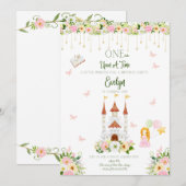 Eerste Birthday Uitnodigingen- Princess Theme Kaart (Voorkant / Achterkant)