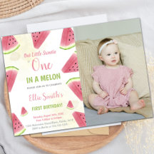 Eerste Birthday Watermelon Birthday Invitations