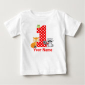 Eerste Birthday Woodland Gepersonaliseerd T-shirt (Voorkant)