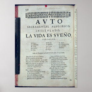 Eerste bladzijde van "La Vida es Sueno" Poster