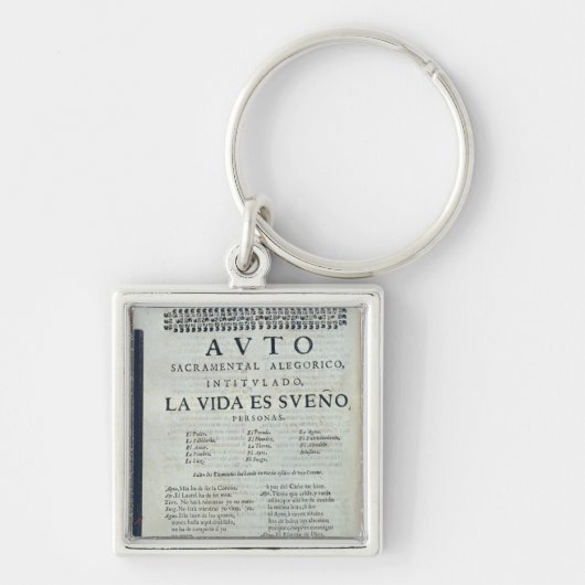 Eerste bladzijde van "La Vida es Sueno" Sleutelhanger (Voorkant)