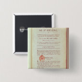 Eerste bladzijde van "Memorial de Sainte-Helene" Vierkante Button 5,1 Cm (Voorkant /achterkant)