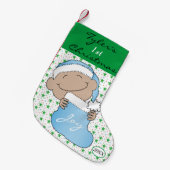 Eerste Blauw van kerstbaby Kleine Kerstsok (Voorkant (Hangend))