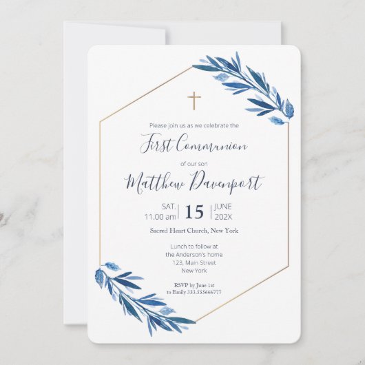 Eerste blauwe blad van de Gemeenschap Kaart (Voorkant)