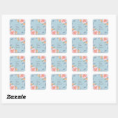 Eerste Bloom Floral Baby shower Envelope Seals Vierkante Sticker (Vel)