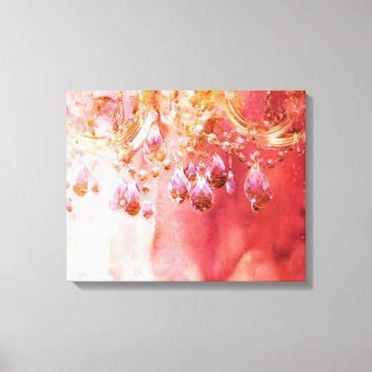Eerste Blush  gouden roze kroonluchter canvas Afdruk (Voorkant)