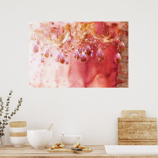 Eerste Blush gouden roze kroonprinten Poster (Keuken)
