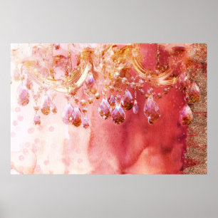 Eerste Blush  gouden roze kroonprinten Poster