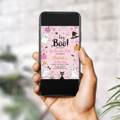 Eerste Boo Day Pink Spooktacular Halloween Verjaar Kaart