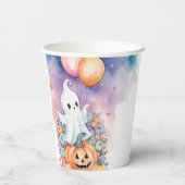 Eerste Boo-Day-viering - Ghost & Pumpkin Papieren Bekers (Achterkant)