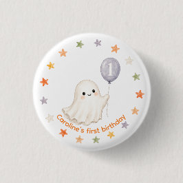 Eerste Boo Geest | Halloween Eerste Verjaardag Ronde Button 3,2 Cm