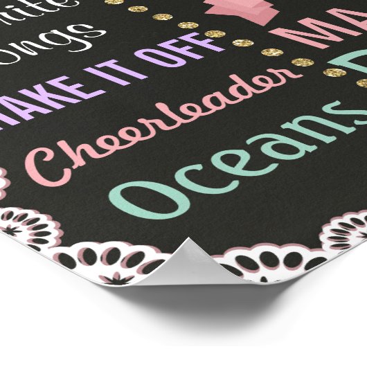 Eerste bord van Birthday Party: teken Shebby Chic Poster (Hoek)