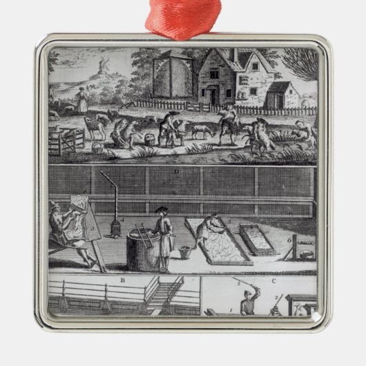 Eerste Bord van de wolenindustrie Metalen Ornament (Voorkant)