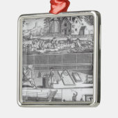 Eerste Bord van de wolenindustrie Metalen Ornament (Links)