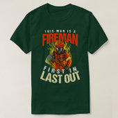 Eerste brandweerman in het wild t-shirt (Design voorkant)