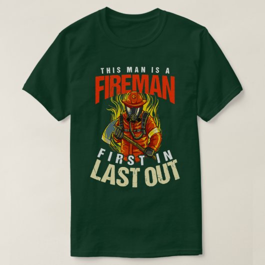 Eerste brandweerman in het wild t-shirt (Design voorkant)