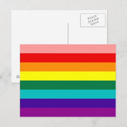 Eerste Briefkaart van Rainbow Gay Pride Flag (Voorkant / Achterkant)