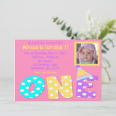 Eerste bruidsmeisje-roze uitnodiging (Staand voorkant)