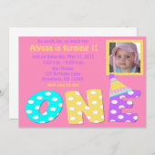 Eerste bruidsmeisje-roze uitnodiging (Voorkant / Achterkant)