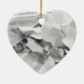 Eerste bruiloft Anniversay, Paper Anniversay Heart Keramisch Ornament (Achterkant)