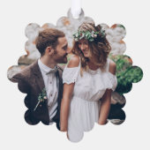 Eerste bruiloft Jubileum 2 foto's papier kerst Ornament Kaart (Achterkant)