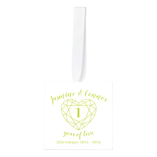 Eerste bruiloft Jubileum aangepaste foto peridot Decoratie (Voorkant)