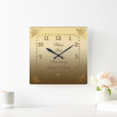 Eerste bruiloft Jubileum Elegant Clock Vierkante Klok (Huis)