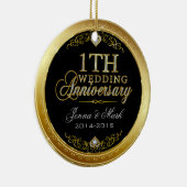 Eerste bruiloft Jubileum en diamanten Keramisch Ornament (Rechts)