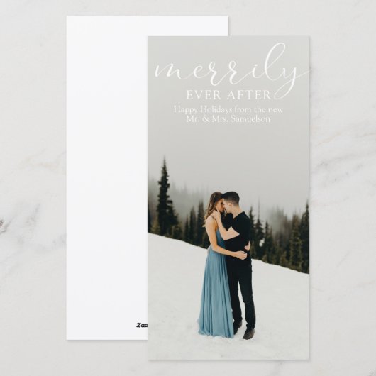 Eerste bruiloft ooit na FOTO Feestdagenkaart (Voorkant / Achterkant)