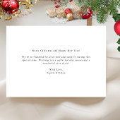 Eerste bruiloft vrolijk en getrouwd kerstfoto feestdagenkaart