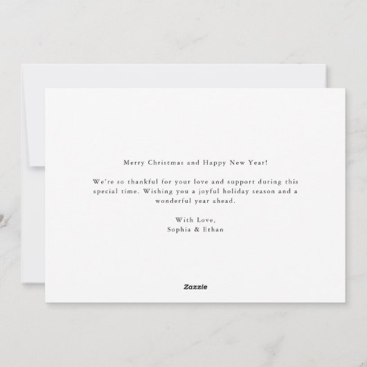 Eerste bruiloft vrolijk en getrouwd kerstfoto feestdagenkaart (Achterkant)