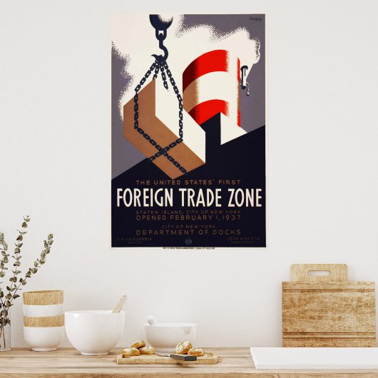 Eerste buitenlandse handelszone poster (Keuken)