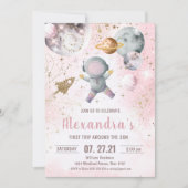 Eerste buitenruimte verjaardag uitnodiging meisje  (Voorkant)