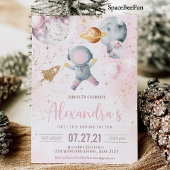 Eerste buitenruimte verjaardag uitnodiging meisje 