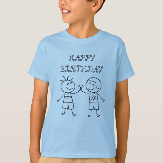 EERSTE BULT HAPPY BIRTHDAY BLUE T-SHIRT (Voorkant)