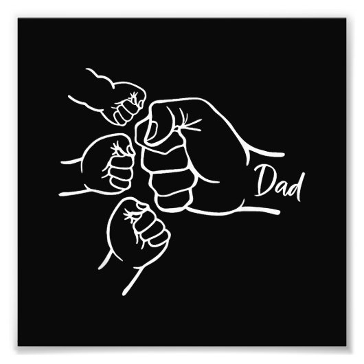 Eerste bult vader van drie vader van 3 papa Happy Foto Afdruk (Voorkant)