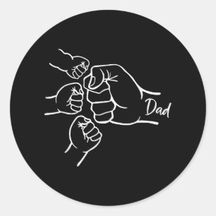 Eerste bult vader van drie vader van 3 papa Happy Ronde Sticker