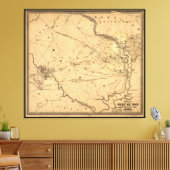 Eerste burgeroorlog Strijd tegen Bull Run Map Seat Canvas Afdruk (Insitu (Woonkamer))