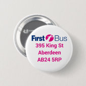 Eerste bus badge ronde button 5,7 cm (Voorkant /achterkant)