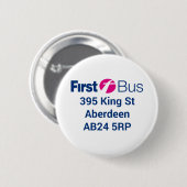 Eerste bus badge ronde button 5,7 cm (Voorkant /achterkant)