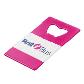 Eerste bus flesopener creditkaart flessenopener (Voorkant Gekanteld)