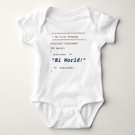 Eerste C++ programma voor baby's Romper (Voorkant)