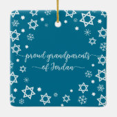 Eerste Chanoeka Baby sneeuwvlokken sterren grootou Keramisch Ornament (Achterkant)