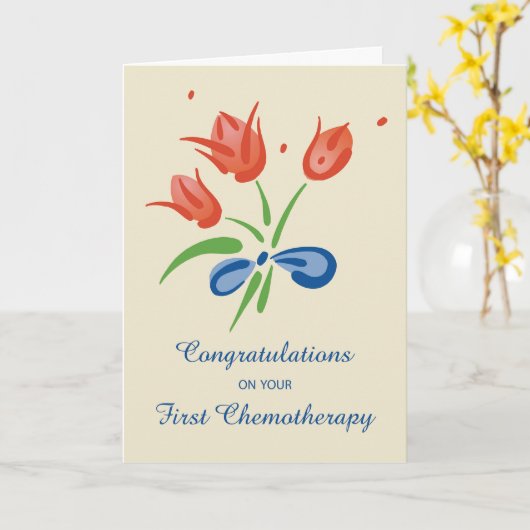Eerste chemotherapie Gefeliciteerd bloemen Kaart (Gele Bloem)