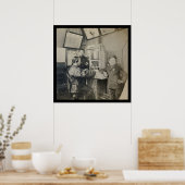 Eerste Chinese telefoonoperator, China 1922 Poster (Keuken)