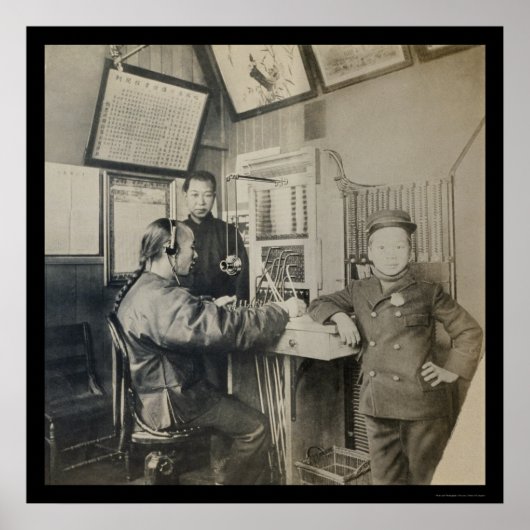 Eerste Chinese telefoonoperator, China 1922 Poster (Voorkant)