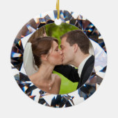 EERSTE CHRISTMAS ALS MR EN MRS Diamond 2 Photo Cer Keramisch Ornament (Achterkant)