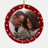 EERSTE CHRISTMAS ALS MR EN MRS. Fotofaarlichten Keramisch Ornament (Voorkant)