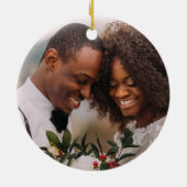 EERSTE CHRISTMAS ALS MR EN MRS. Fotofaarlichten Keramisch Ornament (Achterkant)