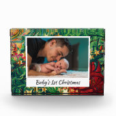EERSTE CHRISTMAS | Baby Keepslag | ABSTRACT GROENE Fotoblokken (Voorkant)